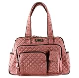 Baby Kaed Quilted Sanya Diaper Bag - Dusty Rose & Chocolate