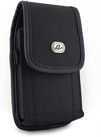 Vertical Heavy Duty Rugged Canvas Belt Clip Case Cover Pouch Holster for Alcatel OneTouch 768T &amp; OT 665A