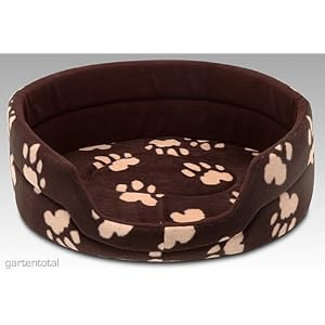 HUNDEBETT KUSCHELBETT KATZENBETT FLEECE PFOTENMOTIV