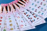 Fun & Colorful Popular Character Water Nail Tattoo Stickers Decals - Hello Kitty, Smurf, Donald Duck, Spongebob & More - 5-pack Mixed Designs With Extra