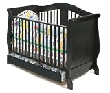 Stork Craft Aspen Stages Crib With Drawer In Black