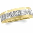 14K Two-Tone Gold Diamond Wedding Band Duo - Gent's Ring