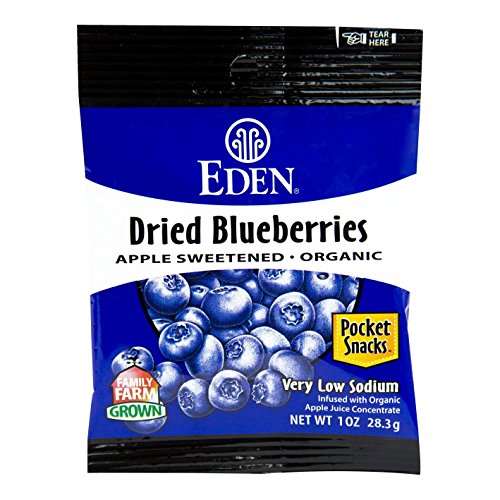 Eden Organic Dried Wild Blueberries, Pocket Snacks, 1 Ounce (Pack of 12)