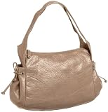 SONDRA ROBERTS NEW YORK Meatllic Leather Hobo with Side Drawstring Pockets