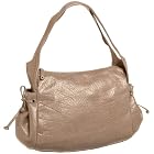 SONDRA ROBERTS NEW YORK Meatllic Leather Hobo with Side Drawstring Pockets
