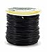 Mandala Crafts Round Cowhide Genuine Black Leather Cord for Jewelry Making Kumihimo Leather Rope Spool - Black Leather String Lace - 20 Yds 1mm Leather Cording