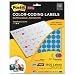Post-it® Super Sticky Removable Color Coding Round Labels, 0.75-inch Diameter, Assorted Primary, 1800 per Pack (2700-O)