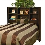 Urban Loft Twin Bookcase Headboard in Mocha