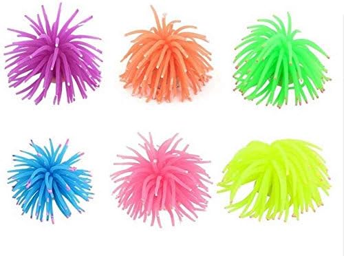 Jaggerpet 6 Pcs Aquarium Sea Silicone Anemone Ornament For Fish Tank (Medium)
