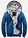 Hanxue Men's Winter Warm Full Zip Eco Sherpa Fleece Hoodie Jackets Blue L