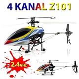 4 Kanal RC R/C ferngesteuerter Hubschrauber Helikopter Heli mit SINGLE ROTOR und GYRO-TECHNIK! Flugfertig inkl. Akku, Ladegerät und Ersatzteil-SET!!!
