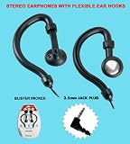 Ear Hook Headphones Earphones Top Quality For ipods / iPhones And  MP3/MP4 Players Will Fit Any Appliance With A Standard 3.5mm Jack Plug (Guarantee To Stay In Your Ears or Your Money Back)