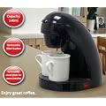 Desktop Coffee Maker in Black for Filter Coffee with 2 White Ceramic Mugs, Makes 2 Cups at a Time