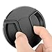 uxcell Univeral 77mm Center Pinch Front Lens Cap for DSLR Camera