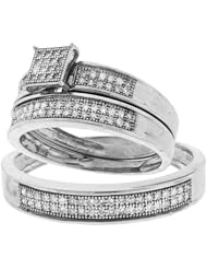 0.33CTW DIAMOND MICRO PAVE TRIO SET