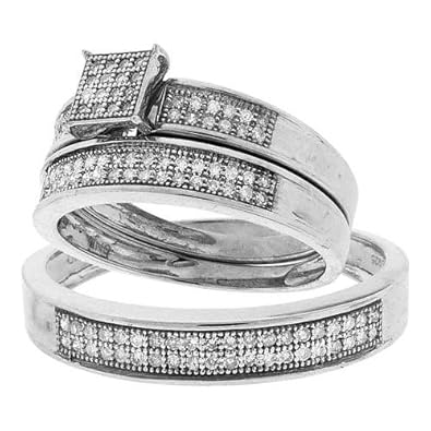 Cheap Girls Jewelry 0.33CTW DIAMOND MICRO PAVE TRIO SET For Sale