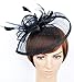 AM CLOTHES Womens Formal Party Cocktail Flower Feather Headband Fascinator Black