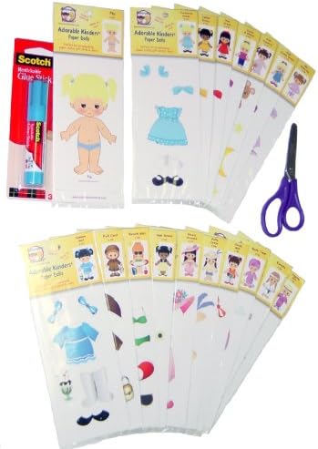 Adorable Kinders 20 Piece Pia Paper Doll Set