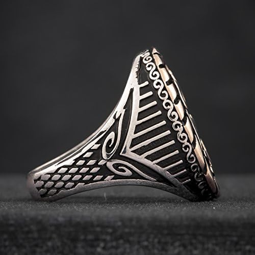 Islamic Men's Ring "Seal of Muhammad" Black Rhodium Plated 925 Sterling Silver