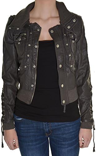 Rocker 4 in 1 Convertible Leather Jacket (Gray, Medium)