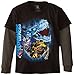 Transformers Little Boys' Optimus Bumblebee Grimlock Long Sleeve Two-Fer T-Shirt, Black/Charcoal, 4