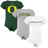 Nike Oregon Ducks Infant Green, Ash & White 3-Pack Romper Set