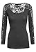 Women's Casual Scoop Neck Lace Inset Long Sleeve Comfort Slim Fit Fashion Top