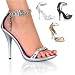 Pleaser Shoes WomenOs ECLAIR-58, 4 3/4 Rhinestone, Ankle Strap Mini-Platform Sandal, Back Zip