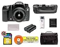 Pentax K10D Digital SLR Camera Body + Pentax 18-55mm f/3.5-5.6 Lens + Pentax D-BG2 Battery Grip + 2GB Memory Card + Lithium-Ion Spare Replacement Battery + Deluxe Gadget Bag