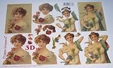 A4 3D step by step Le Suh decoupage sheet - Edwardian, Georgian ladies