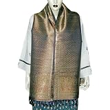 Women Scarves Premium Silk India Dress (brown/multi) ~ ShalinIndia