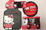 Hello Kitty Car 6 Pcs Floor Mats Wheel Cover Cd Set - Ribbon