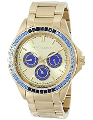 Vince Camuto Womens VC/5086CHGB Blue Swarovski Crystal Accented Gold-Tone Bracelet Watch