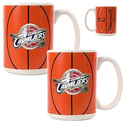 Cleveland Cavaliers NBA 2pc Ceramic Gameball Mug Set - Primary Logo by Great American Products