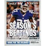 NFL Steiner Sports New York Giants Autographed #27 Brandon Jacobs ''Season's Beatings'' Newspaper Cover 16'' x 20'' Reprint