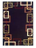 Rug Republic Avalon Border Rug, Black, 5'3 x 7'9