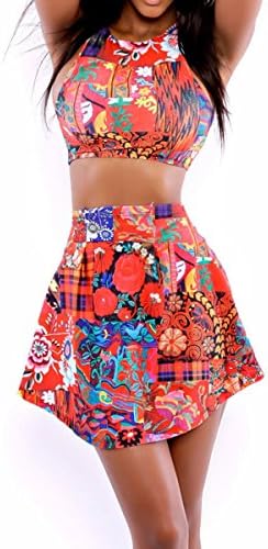 GeeWheat Women's Bandage Swimsuit High Waist Spa Hot Bohemia Floral Bikini