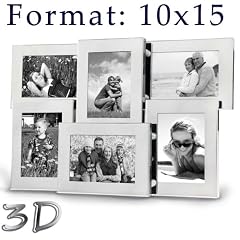 6er 3D BILDERRAHMEN 10x15 BILDERGALERIE GALERIE GLANZ