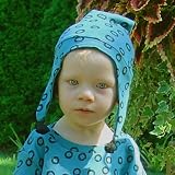 Organic Cotton Blue Baby Hats - Kabuki Style