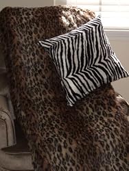 Long Hair Leopard | Faux Fur Throw | Reversible | 60 Inches by 70 Inches