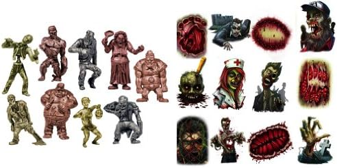 9 Tiny Zombie Figures with 12 Zombie Tats - Living Dead Bundle