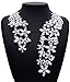 Girl Era Attractive Womens Black/White Full Rhinestone Filigree Flowers Cuff Collar Necklace