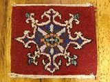 1'2 x 1'4 Red Persian Hand Knotted Wool Shiraz Square Rug