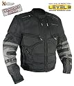 Xelement Men&rsquo;s Black and Gray Level-3 Armored Jacket with Removable Arm Sleeves and Tri-Tex Fabric - Size : Large