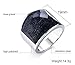 HIJONES Men's Stainless Steel 19mm Blue Sky Stone Cut Gemstone Ring Size 12