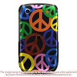Peace Sign Premium Hard Skin Cover Case for Blackberry Curve 8520 + Microfiber Cell Phone Bag