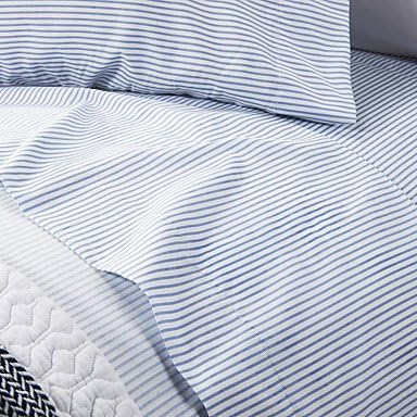 Sheet Set 4-Piece Microfiber Solid Light Blue with 12" Pocket Depth Full