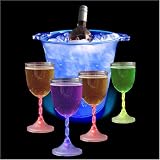 Glowing LED Ice Bucket and Wine Glasses Set