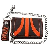 Atari Logo Brown and Orange Pleather Wallet with Chain by Atari