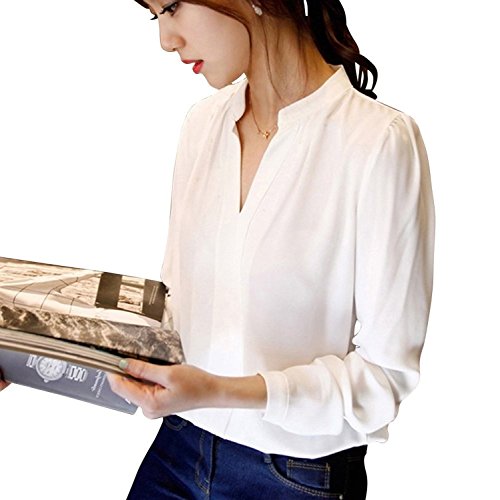 レディース ブラウス Vネック 長袖 上品 ゆる 可愛い エレガント